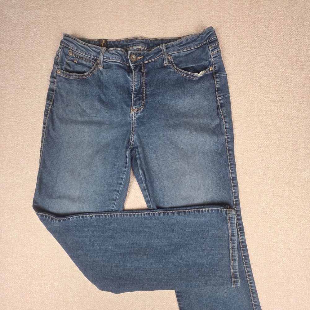 Wrangler Aura Instantly Slimming Straight Leg Jeans Blue Denim W34 L30
